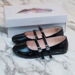 Little Girls Jessica Simpson "Amy" Black Flat Dress Shoes Double Strap Size 3